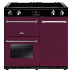 Belling Farmhouse 90EI Electric Induction Range Cooker Aubergine